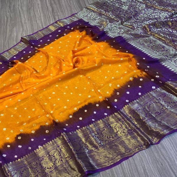 Kanjivaram Bandhani saree