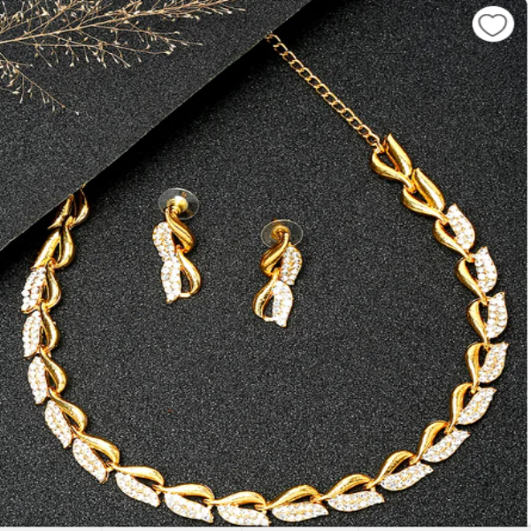 Gold Plated Necklace Jewellery Set