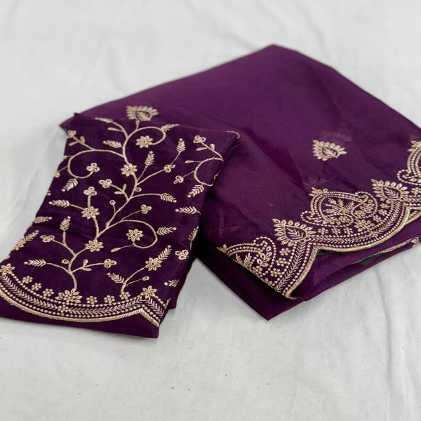 star georgett Embroidery all over saree