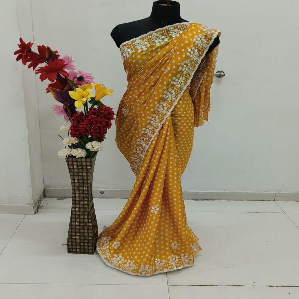  chinnon silk fabric  Saree